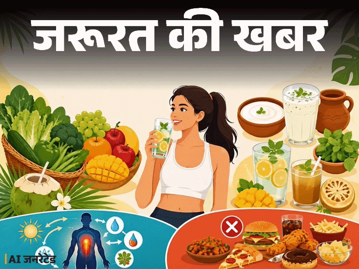 जरूरत की खबर- गर्मियों में बदलें अपनी डाइट:  ये 20 चीजें खाएं, 9 फूड्स अवॉइड करें, डाइटीशियन से जानें कंप्लीट समर डाइट प्लान