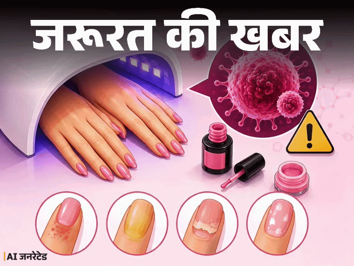 जरूरत की खबर- जेल मेनीक्योर से कैंसर का खतरा:  नेल्स हो सकते हैं डैमेज, 8 सावधानियां जरूरी, जानें नाखूनों को कैसे रखें हेल्दी