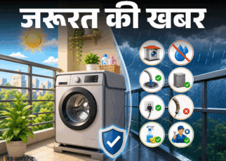 जरूरत की खबर- क्या वॉशिंग मशीन बालकनी में रखना सही:  जानें मेंटेनेंस टिप्स, 12 सावधानियां, कितने दिनों में सर्विसिंग जरूरी