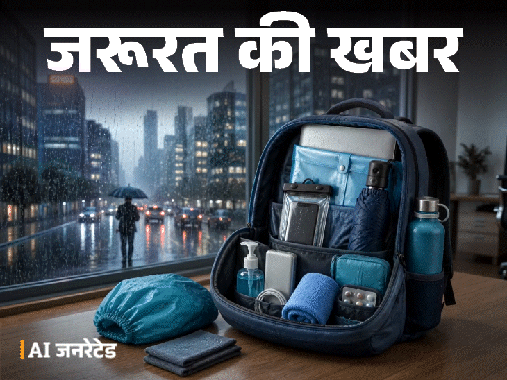 जरूरत की खबर- ऑफिस वर्कर्स के लिए मानसून एसेंशियल्स लिस्ट:  बैग में रखें ये 14 चीजें, लैपटॉप-डॉक्यूमेंट्स सेफ रखने के आसान टिप्स