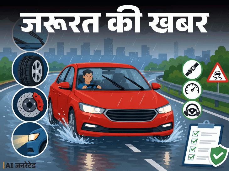 जरूरत की खबर- मानसून में रिस्की है ड्राइविंग: पहले गाड़ी के ये पार्ट्स चेक करें, सुरक्षा के 15 नियम याद रखें, 12 गलतियां न करें जरूरत की खबर- मानसून में रिस्की है ड्राइविंग: पहले गाड़ी के ये पार्ट्स चेक करें, सुरक्षा के 15 नियम याद रखें, 12 गलतियां न करें