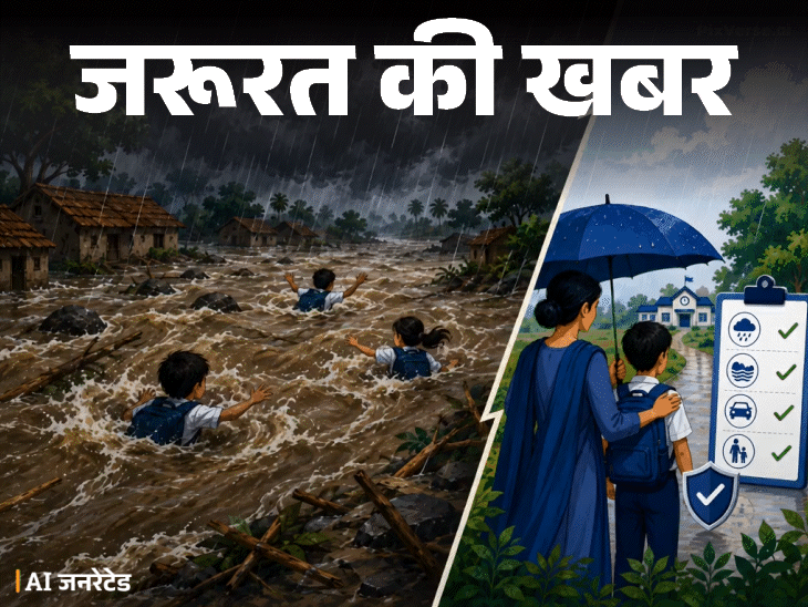 जरूरत की खबर- तीन स्कूली बच्चे नदी में बह गए: बारिश में बच्चों को स्कूल भेजने की सेफ्टी गाइडलाइंस, बरतें ये 8 जरूरी सावधानियां
