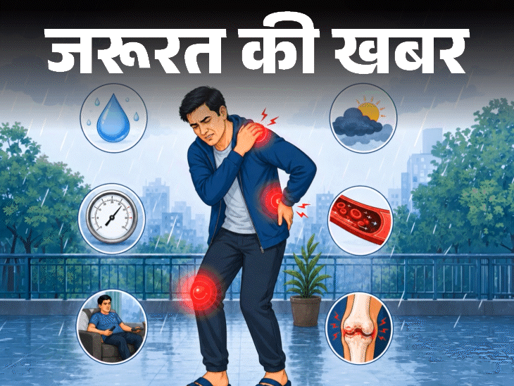जरूरत की खबर- बारिश के मौसम में घुटनों–जोड़ों में दर्द:  इन 7 कारणों से बढ़ता पेन, सावधानी जरूरी, डाइट बदलें, ये 6 चीजें न खाएं