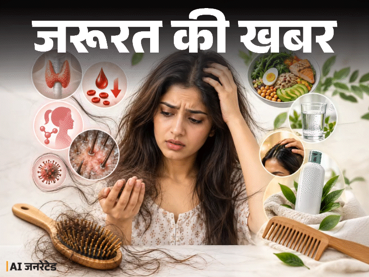 जरूरत की खबर- बाल झड़ने के 10 बड़े कारण:  डर्मेटोलॉजिस्ट से जानें बालों को कैसे हेल्दी रखें, कैसे केयर करें, डाइट में क्या खाएं